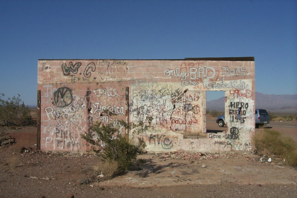 Photograph of ruins along Route Sixty Six in California